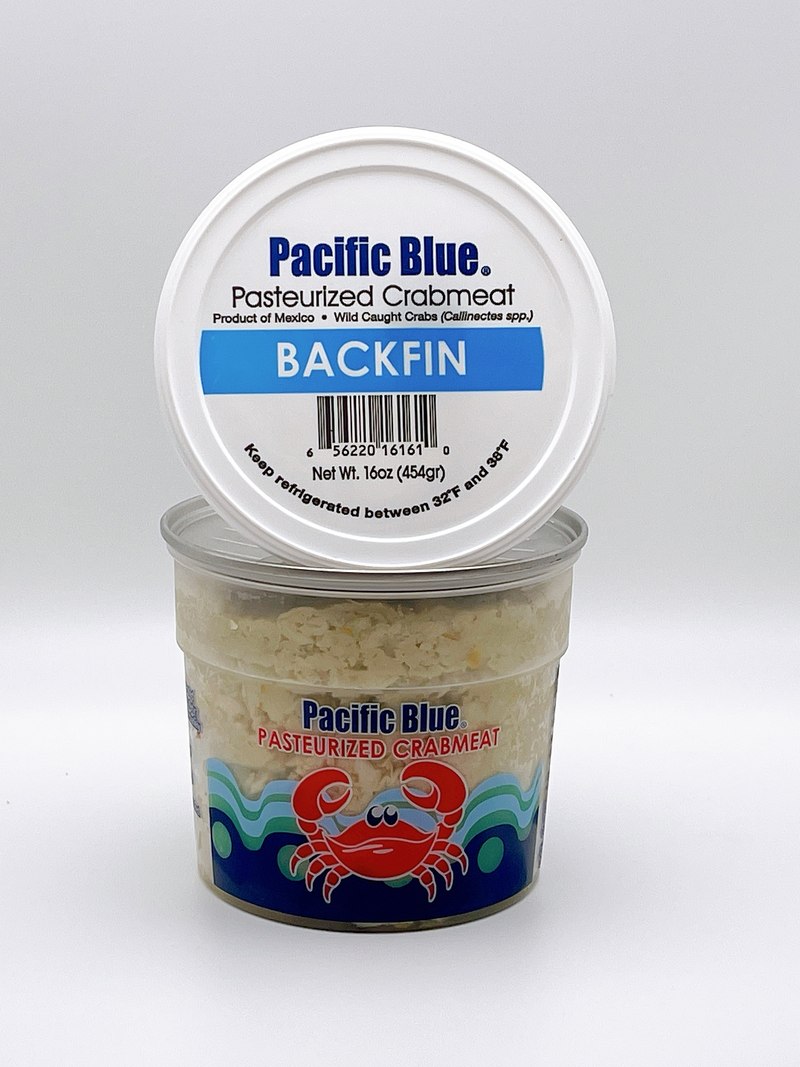 Pacific Blue pasteurized crabmeat, Backfin grade, retail cup