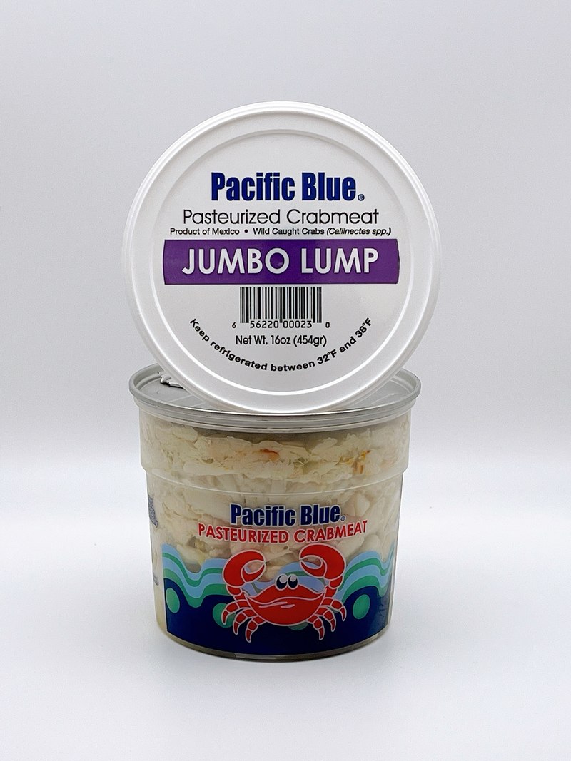 Pacific Blue pasteurized crabmeat, Jumbo Lump grade, retail cup